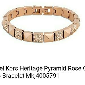 Michael Kors Heritage Pyramid Rose Gold Link Brace